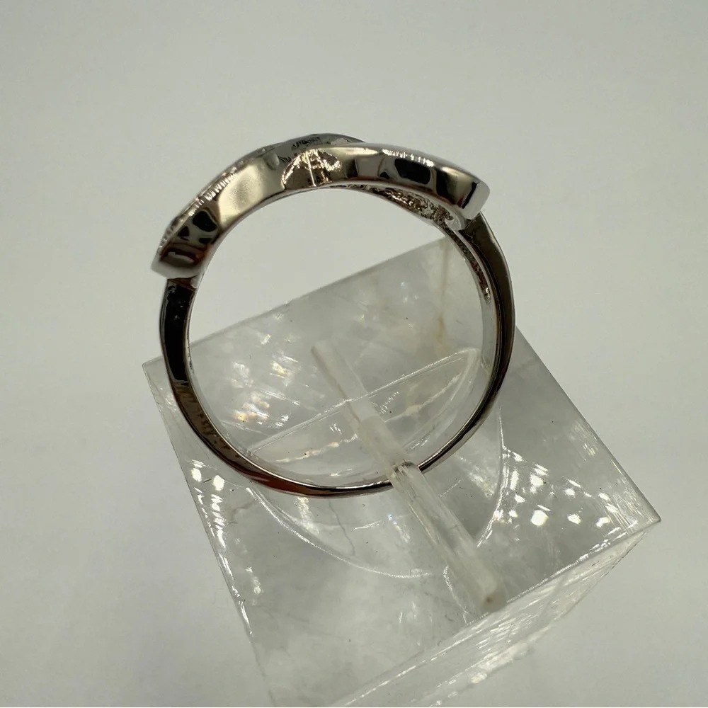 Elegant Silvertone Infinity Heart Ring